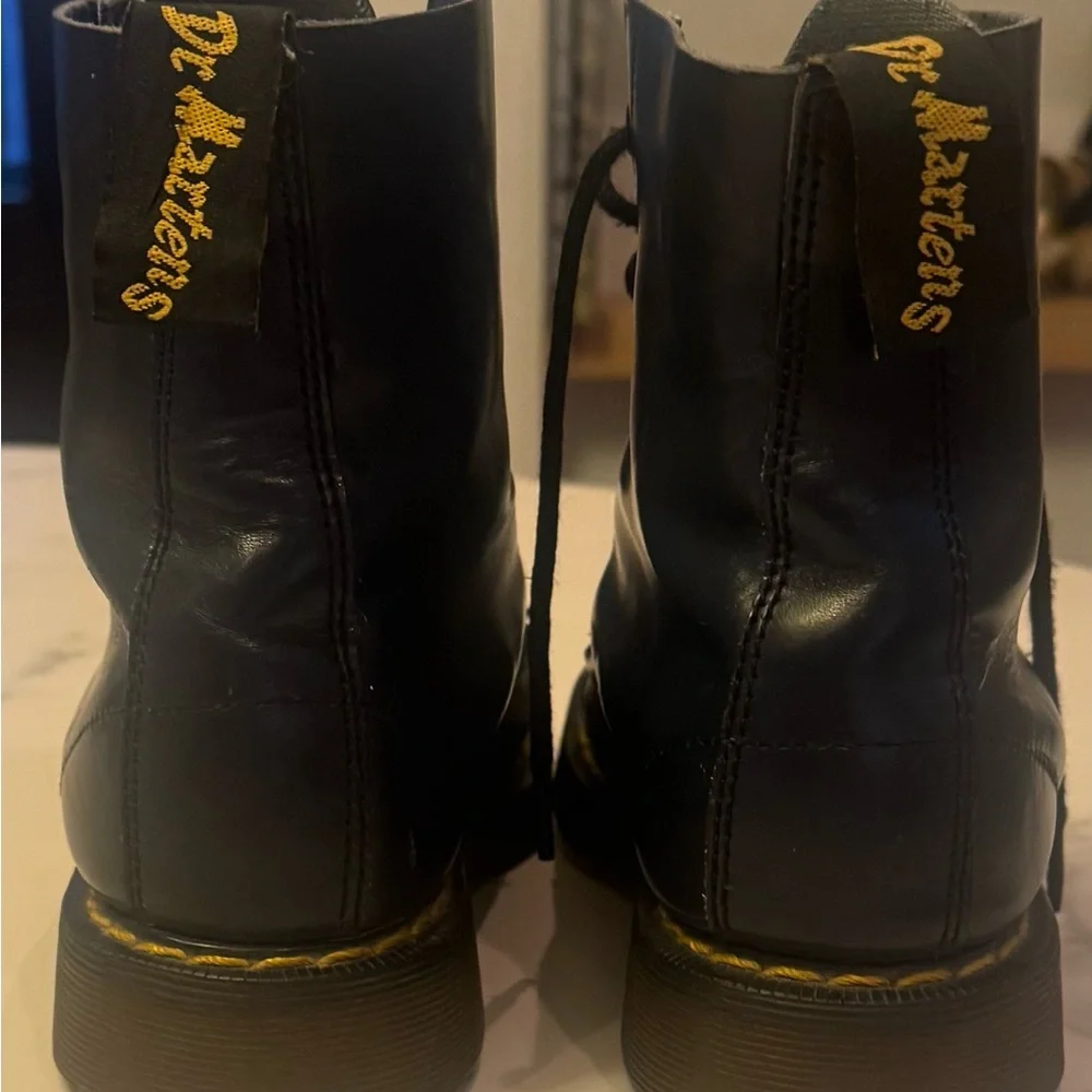 DOCTOR MARTENS Dark Blue Leather Combat Boots Women’s Size UK 4 / US 6/ EU 37 - Picture 8 of 15